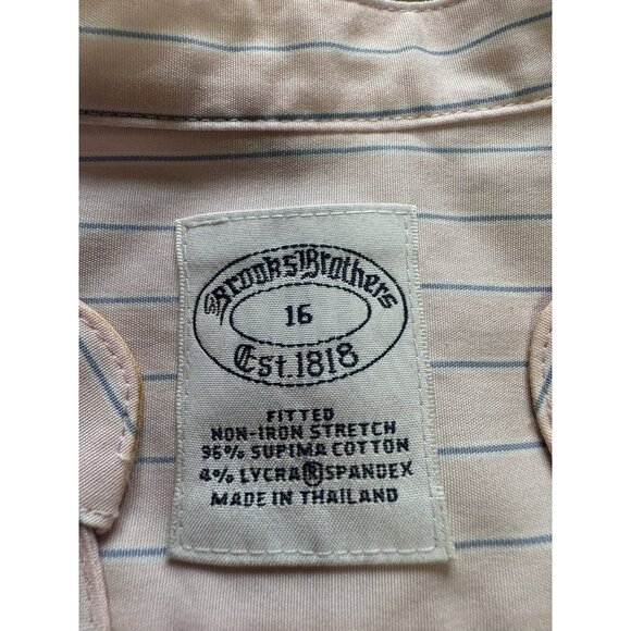 Brooks Brothers‎ Pin Striped Fitted Sleeveless Top Size 16 No Iron Stretch NWT - Picture 3 of 16